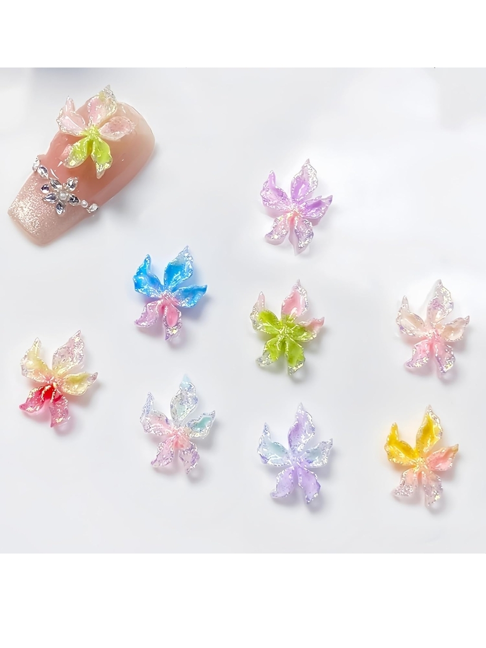 150Pcs Spring Summer Flower Nail Charms